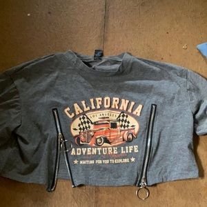 LA crop top with zippers